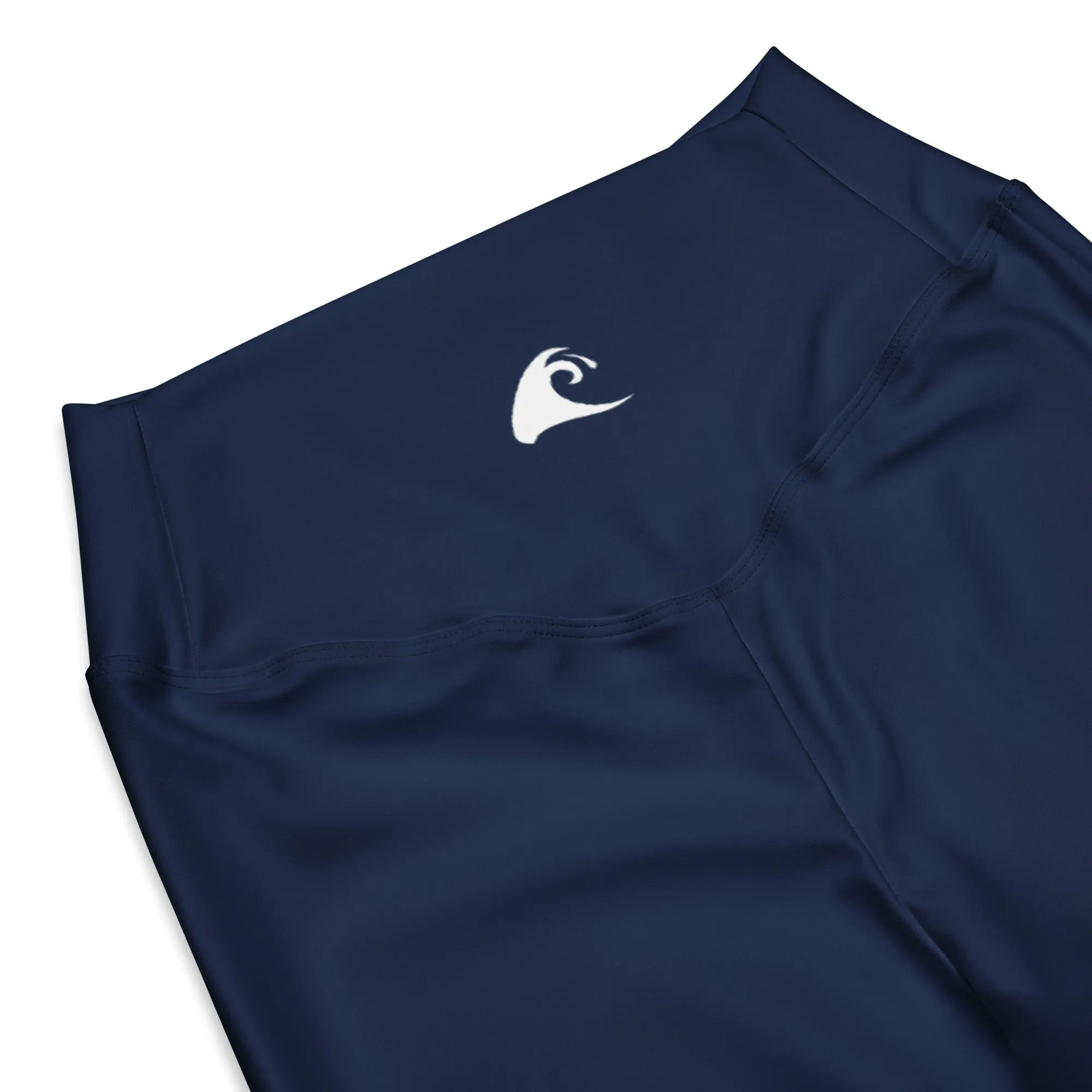 Navy Blue Flare Leggings with Extremely Stoked Epic Wave Logo