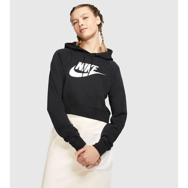 Nike Essential Crop Women Lifestyle Hoody Black/White