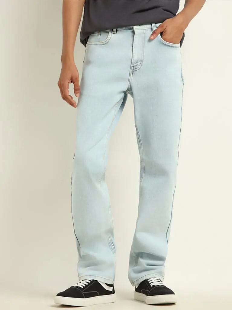 Nuon Light Blue Straight - Fit Mid - Rise Jeans