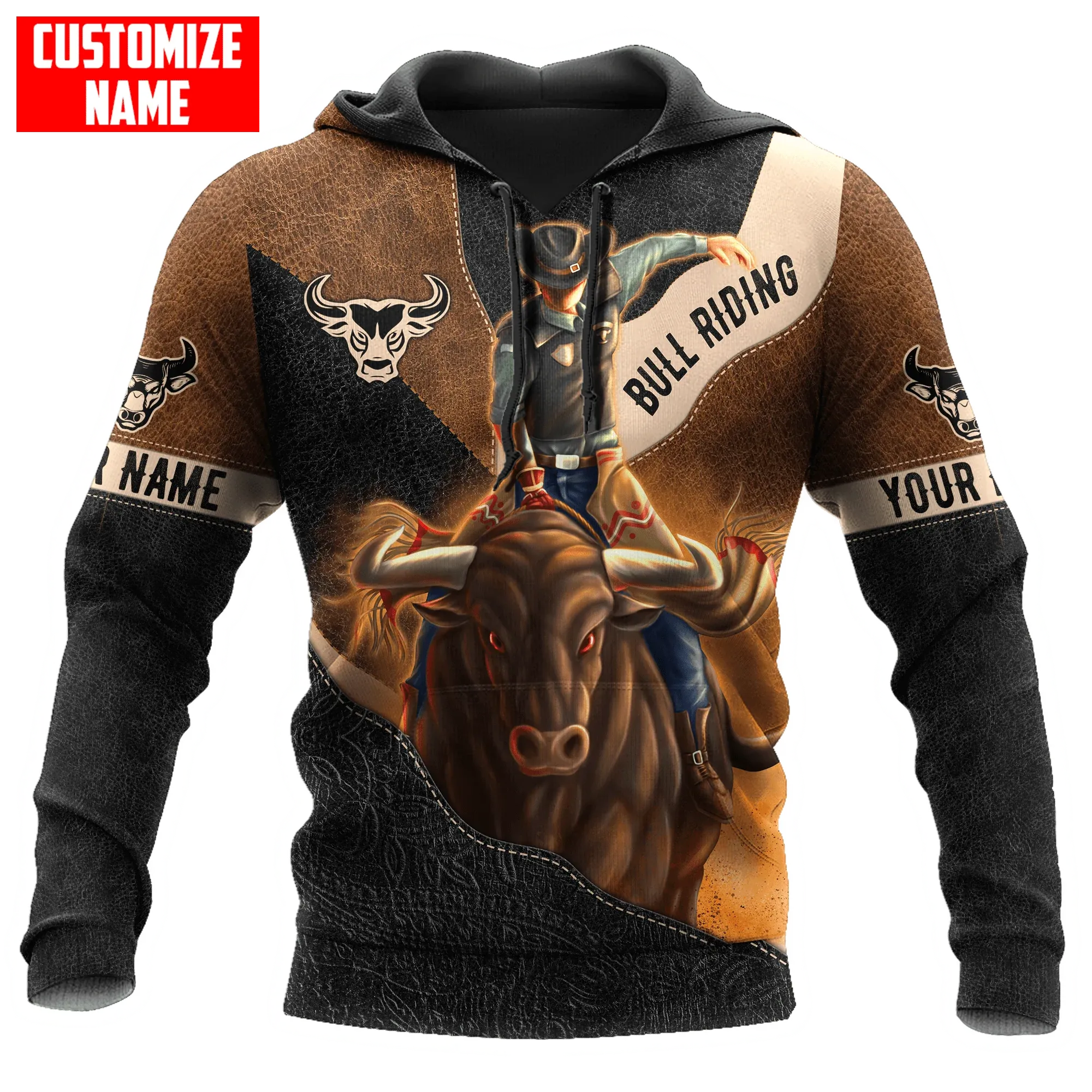 Personalized Bull Riding Cowboy Hoodie, To My Cowboy Son Gift, Cowboy Dad Hoodie