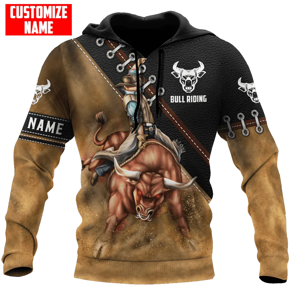 Personalized Bull Riding Cowboy Hoodie, To My Cowboy Son Gift, Cowboy Dad Hoodie