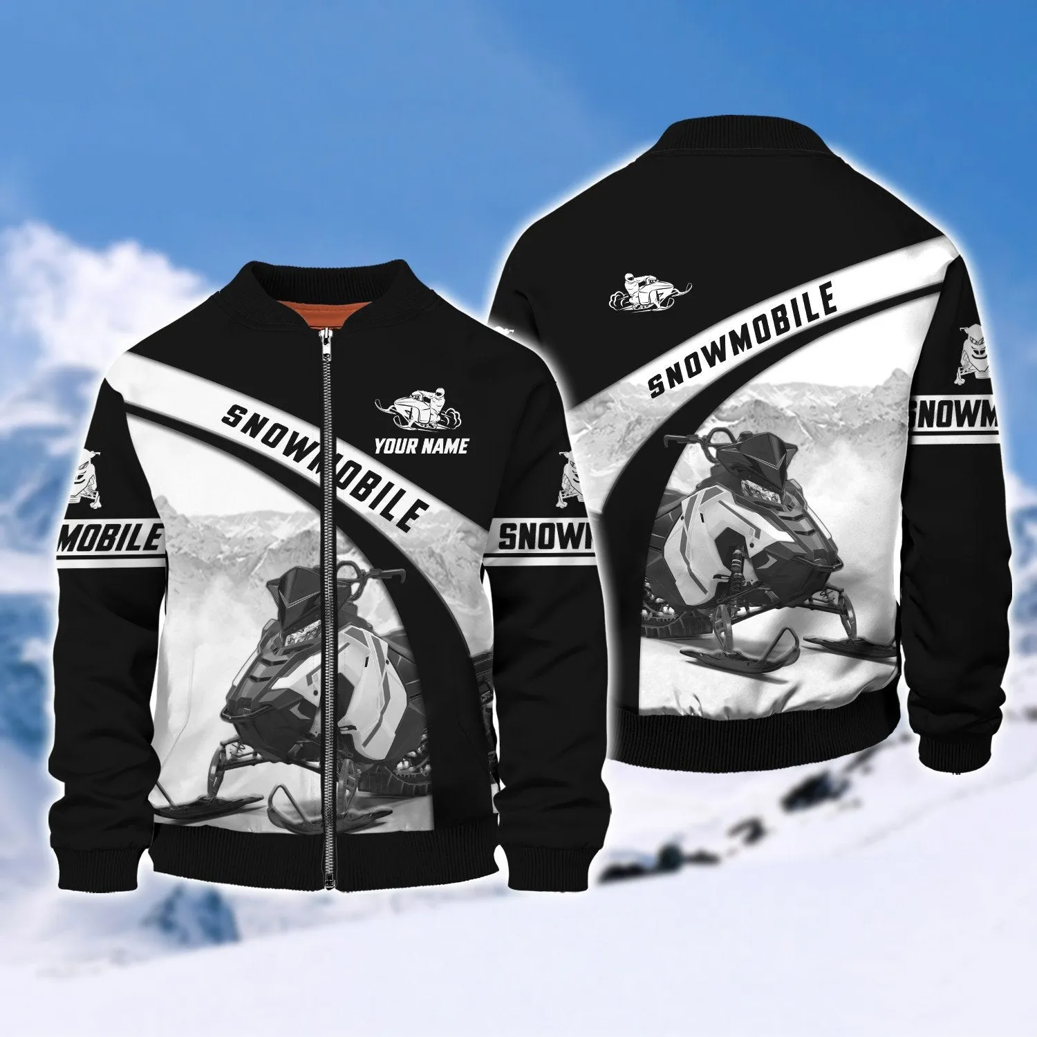 Personalized Name Snowmobile Black 3D Sweatshirt, Hoodie Zip Hoodie, Idea Gift for Christmas