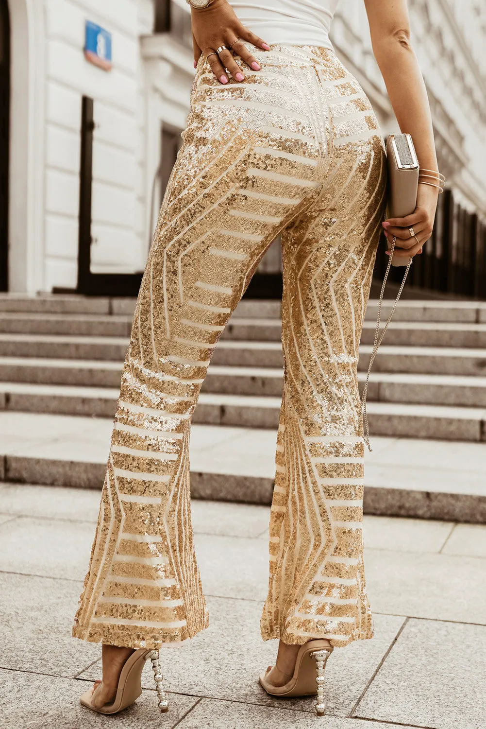 Sequin Wide Leg Pants