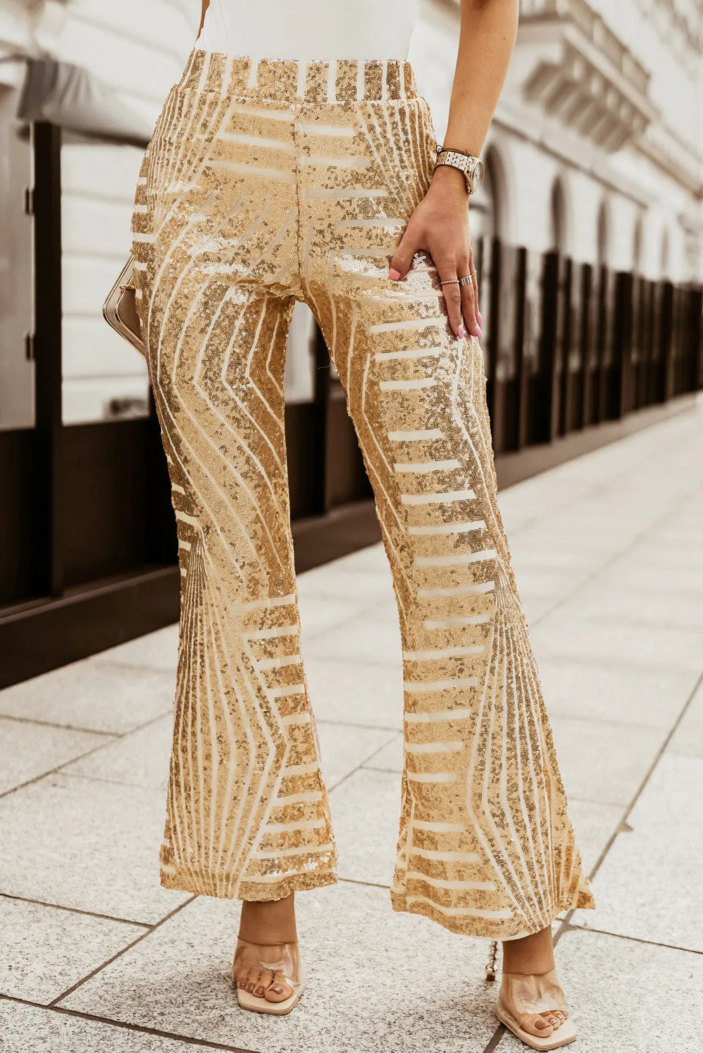 Sequin Wide Leg Pants