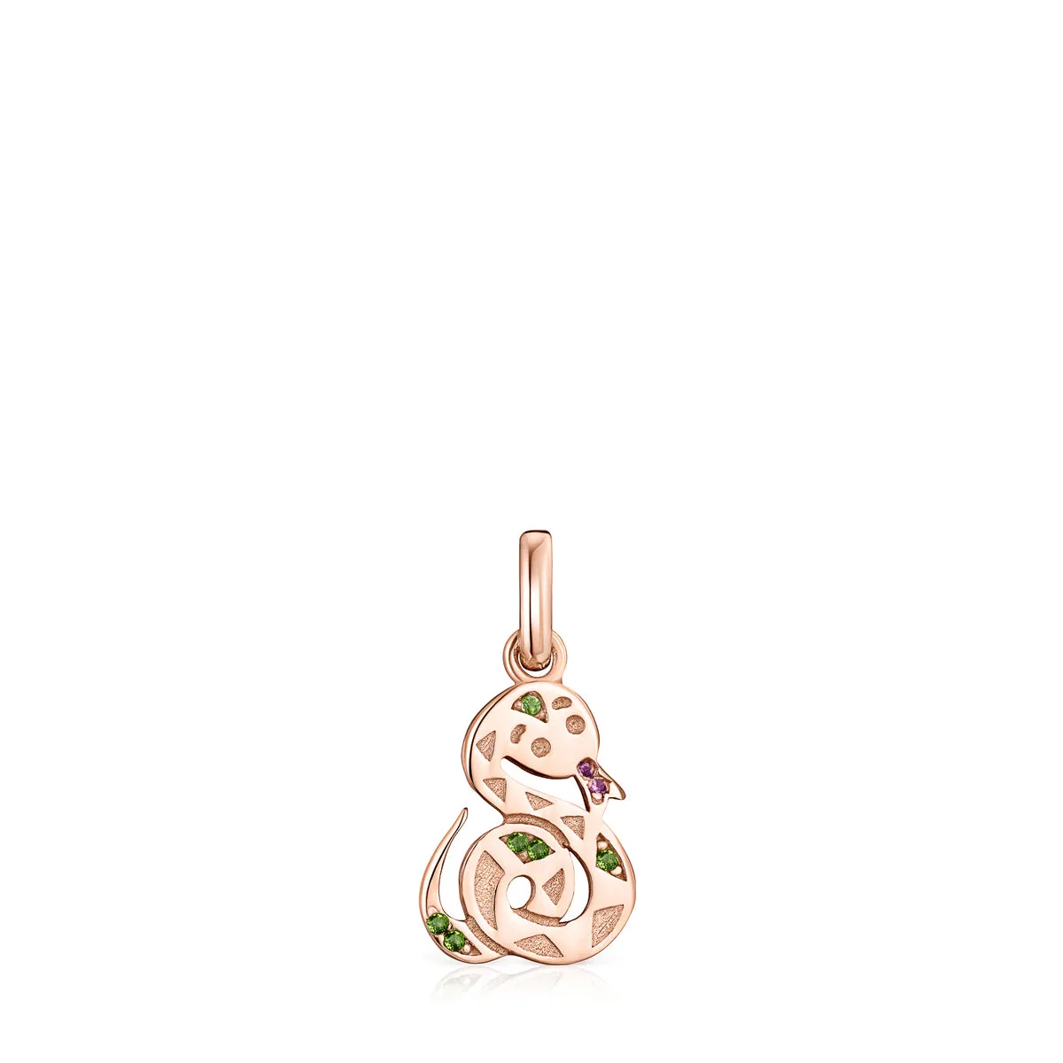 Tous Chinese Horoscope Serpent Pendant in Rose Gold Vermeil, Ruby and Chrome Diopside 918434610