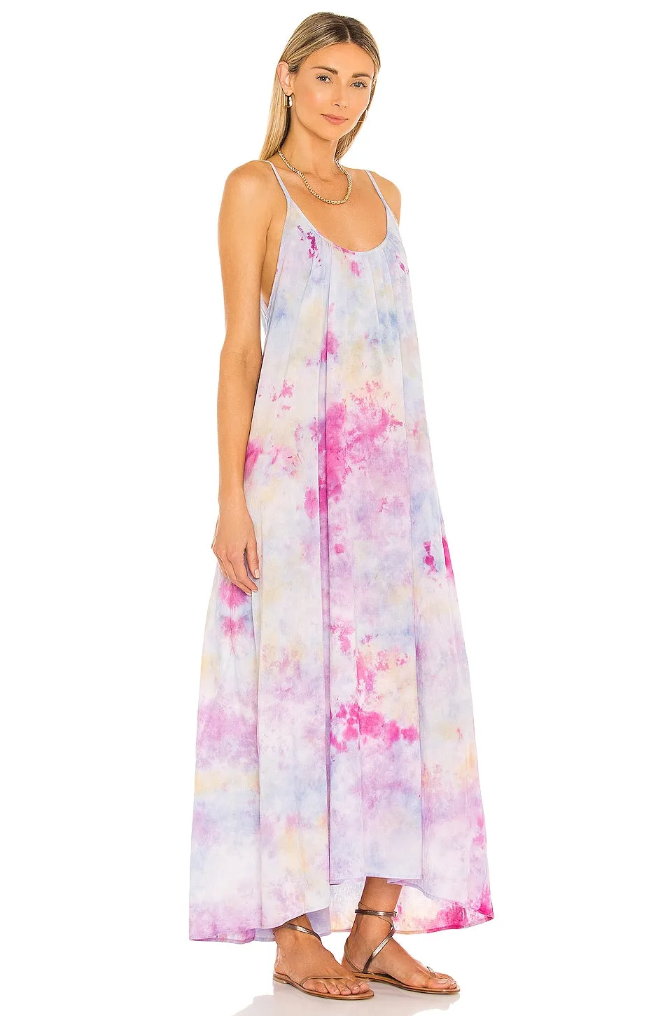 Tulum Wildflower Tie Dye Gauze Cover-Up Dress by 9Seed