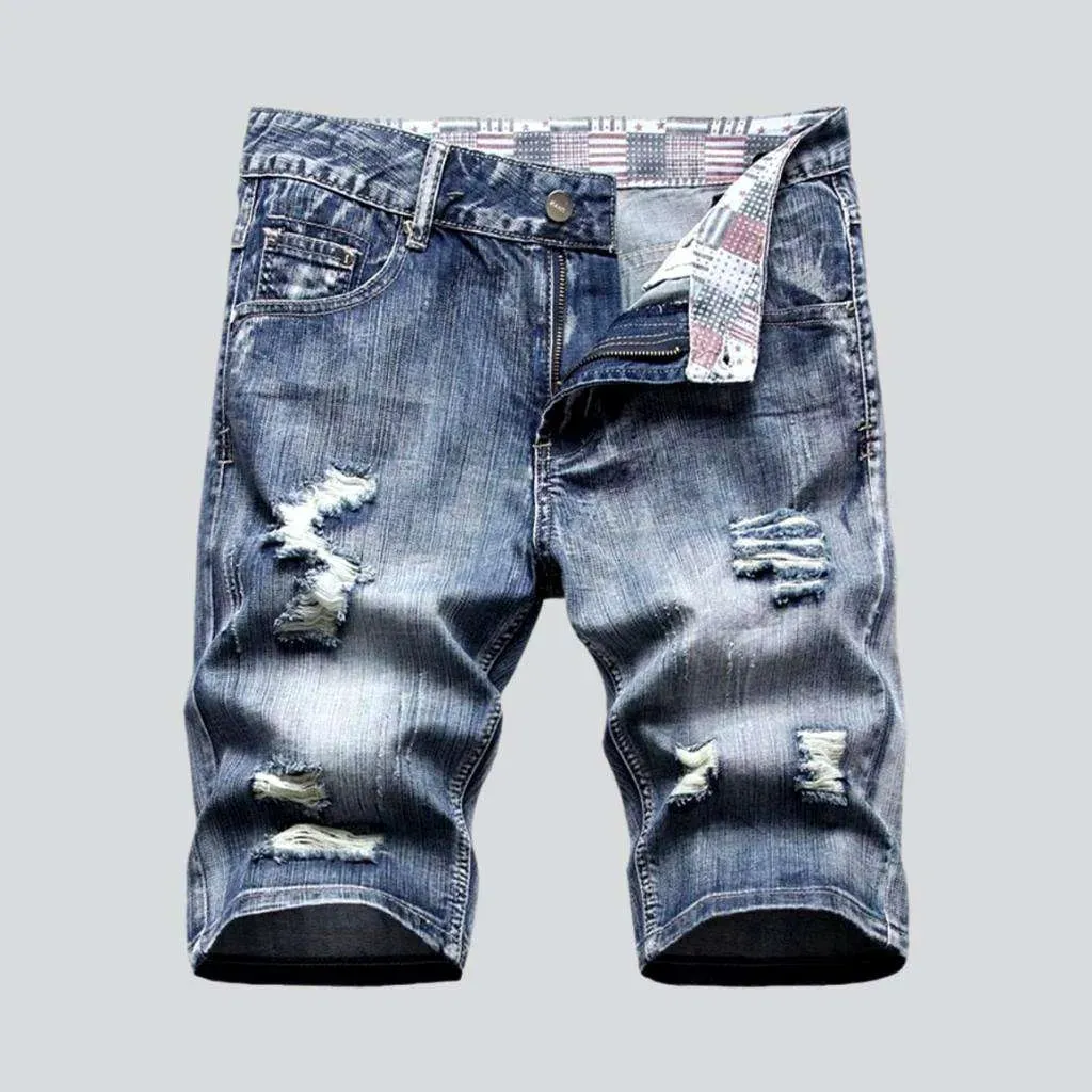 Vintage distressed men's denim shorts