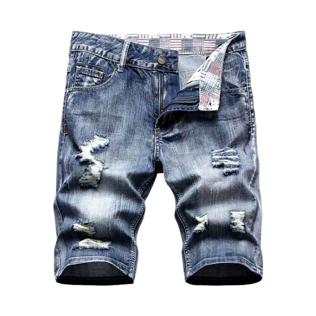 Vintage distressed men's denim shorts