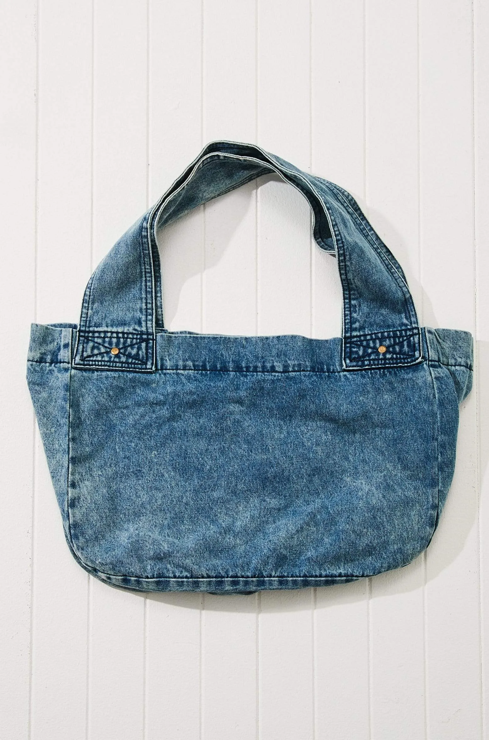 Vintage Washed Denim Tote Bag