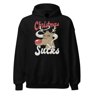 Xmas Hoodie Christmas Sucks Funny Xmas Weed Spliff DTG Printed Unisex Hoodie