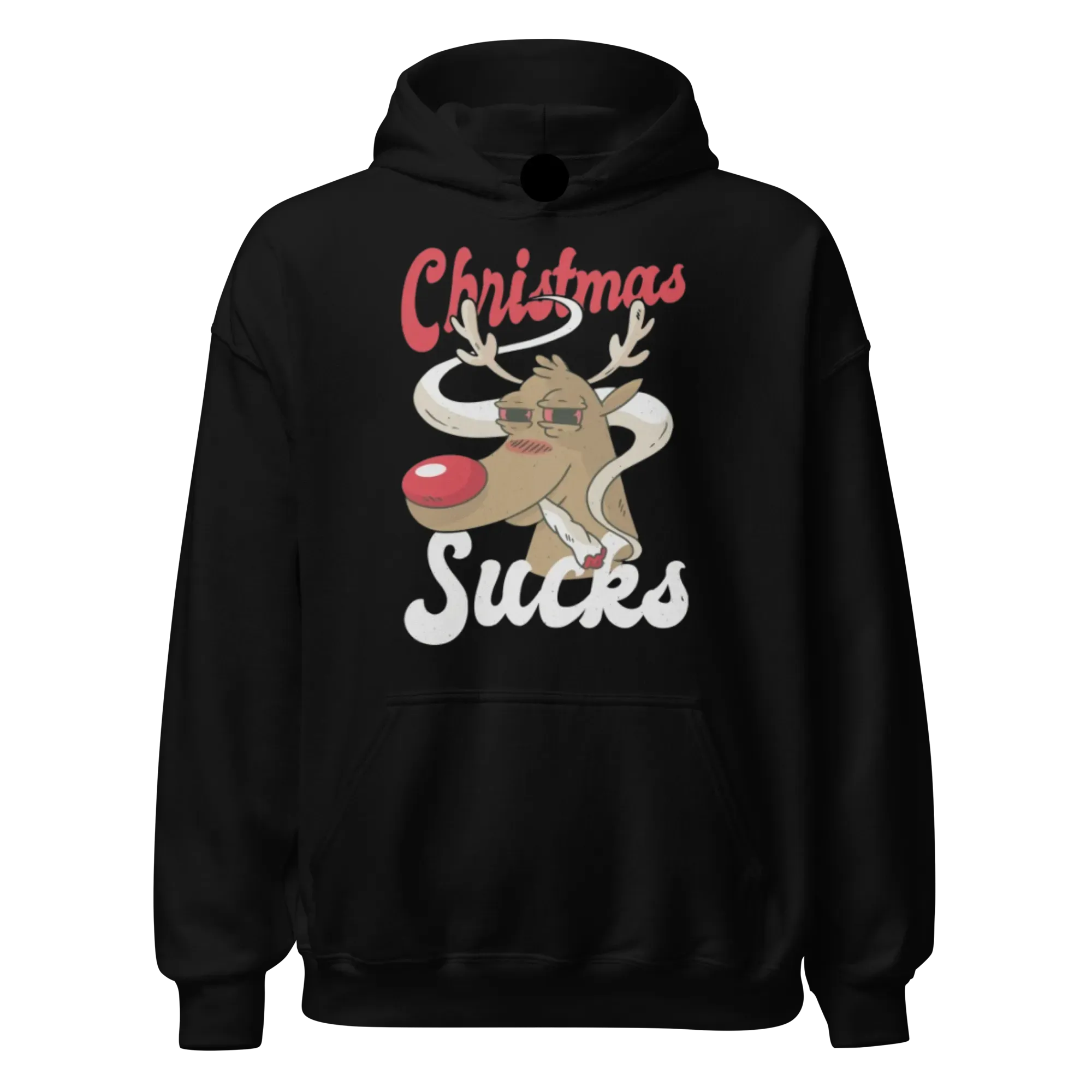 Xmas Hoodie Christmas Sucks Funny Xmas Weed Spliff DTG Printed Unisex Hoodie